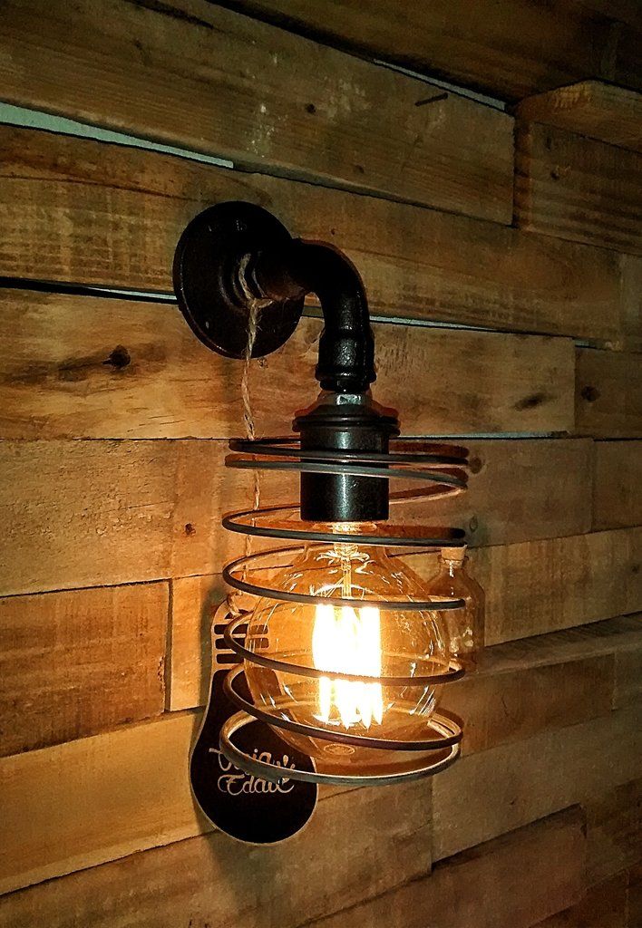 Huahan Haituo Edison industriales Retro Vintage luz aplique con 1/2/3/4/5 luces Retro rústico de pared aplique negro, 4 bombilla
